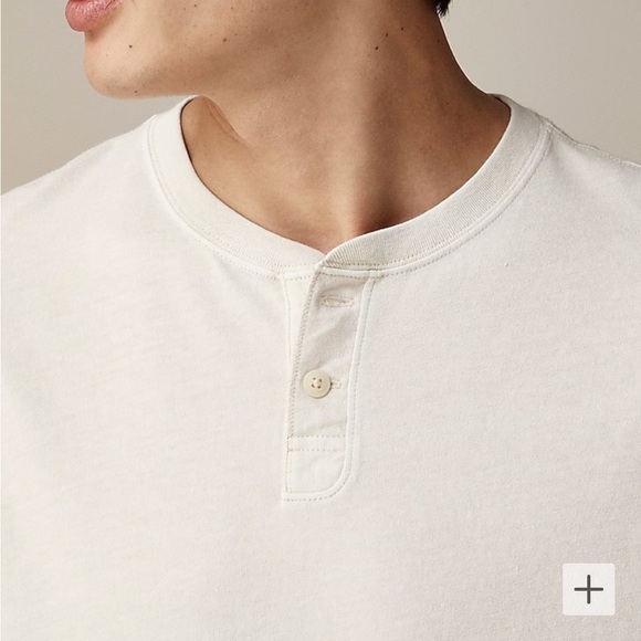 J crew stone Vintage-wash cotton henley - Picture 3 of 5
